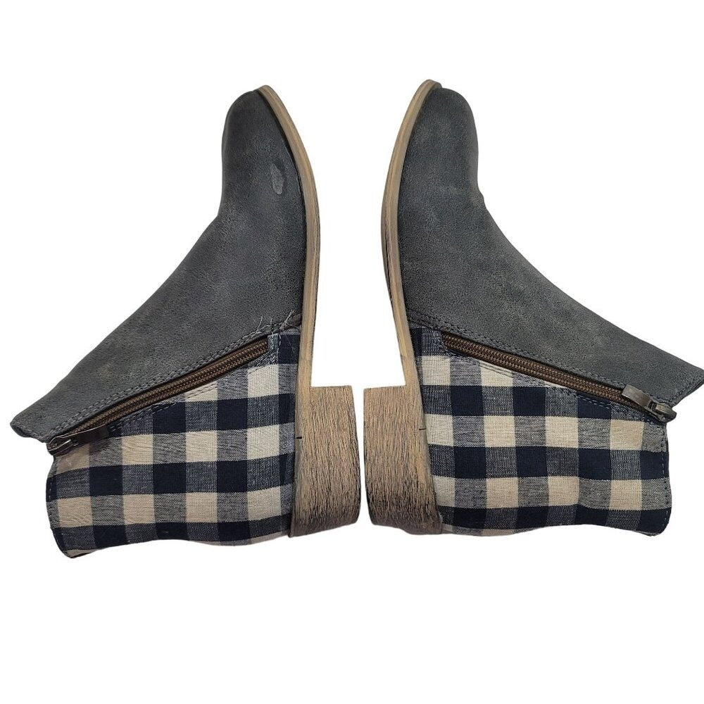 Women's Buffalo 10 Tassel Plaid Ankle Boots Western Boho Festival Y2K - Picture 6 of 8